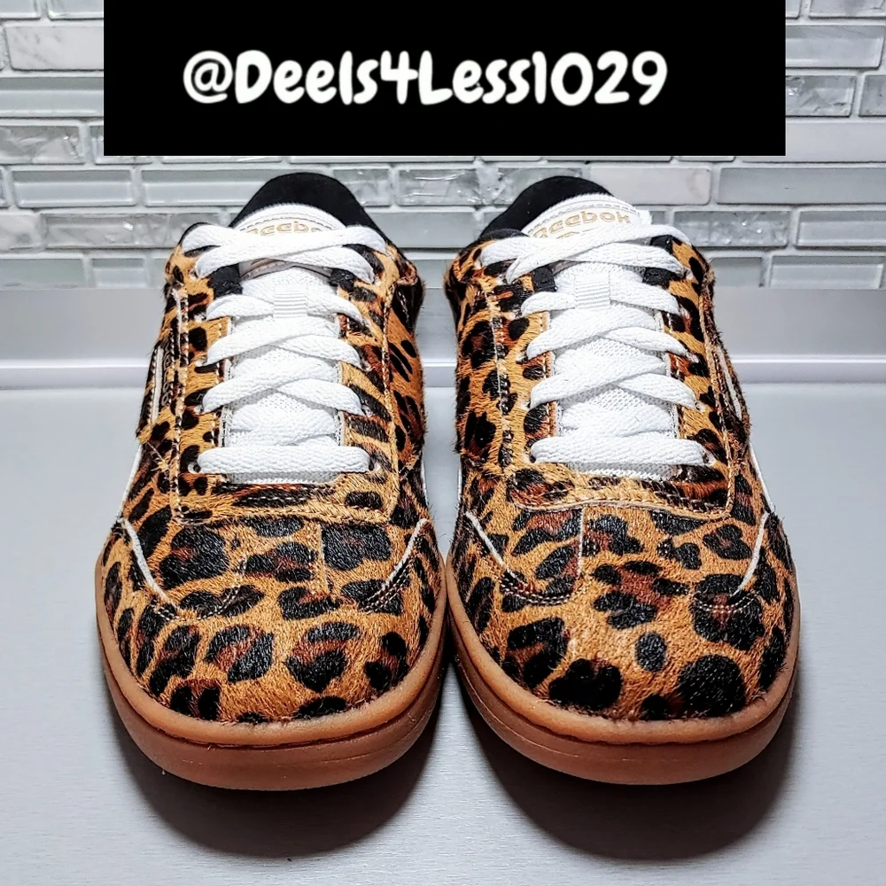 Reebok Forte Lounger Cheetah Print Womens Size 7.5 Brown White
